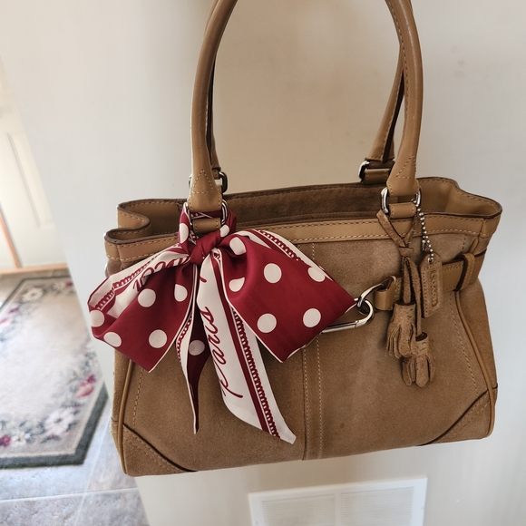 2005 Coach Vintage Tan Hampton Suede Carryall - Picture 1 of 8